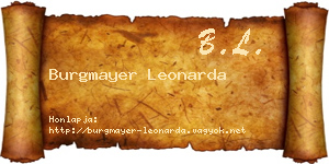 Burgmayer Leonarda névjegykártya